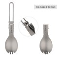 thumbnail image 4 of Lixada Folding Titanium Spoon Fork Lightweight Outdoor Titanium Tableware Dinner Spork Flatware Camping Cookware Travel Picnic 2pcs Y6019, 4 of 6