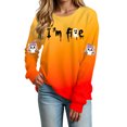 thumbnail image 5 of Duqingm Halloween Shirts for Women Long Sleeve Crewneck Casual Dressy Tops Funny Graphic Halloween Costumes Fall Fashion Outfits,S, 5 of 7