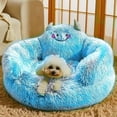 thumbnail image 3 of mdesiwst Plush Cat Calming Bed Cute Shape Dog Donut Bed with Raised Head And Neck Support Pads Cozy Pet Round Cuddler Bed for Cats Puppies, 3 of 8