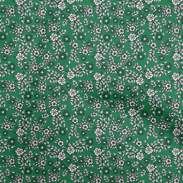 oneOone Cotton Cambric Green Fabric Block Craft Projects Decor Fabric Printed By The Yard 56 Inch Wide-6Q