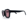 thumbnail image 6 of Retro Thick Plastic Minimal Rectangle Hipster Fashion Sunglasses Black - Burgundy, 6 of 7