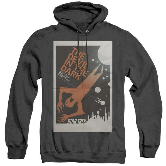 Star Trek Tos Episode 25 Adult Heather Hoodie Sweatshirt Black