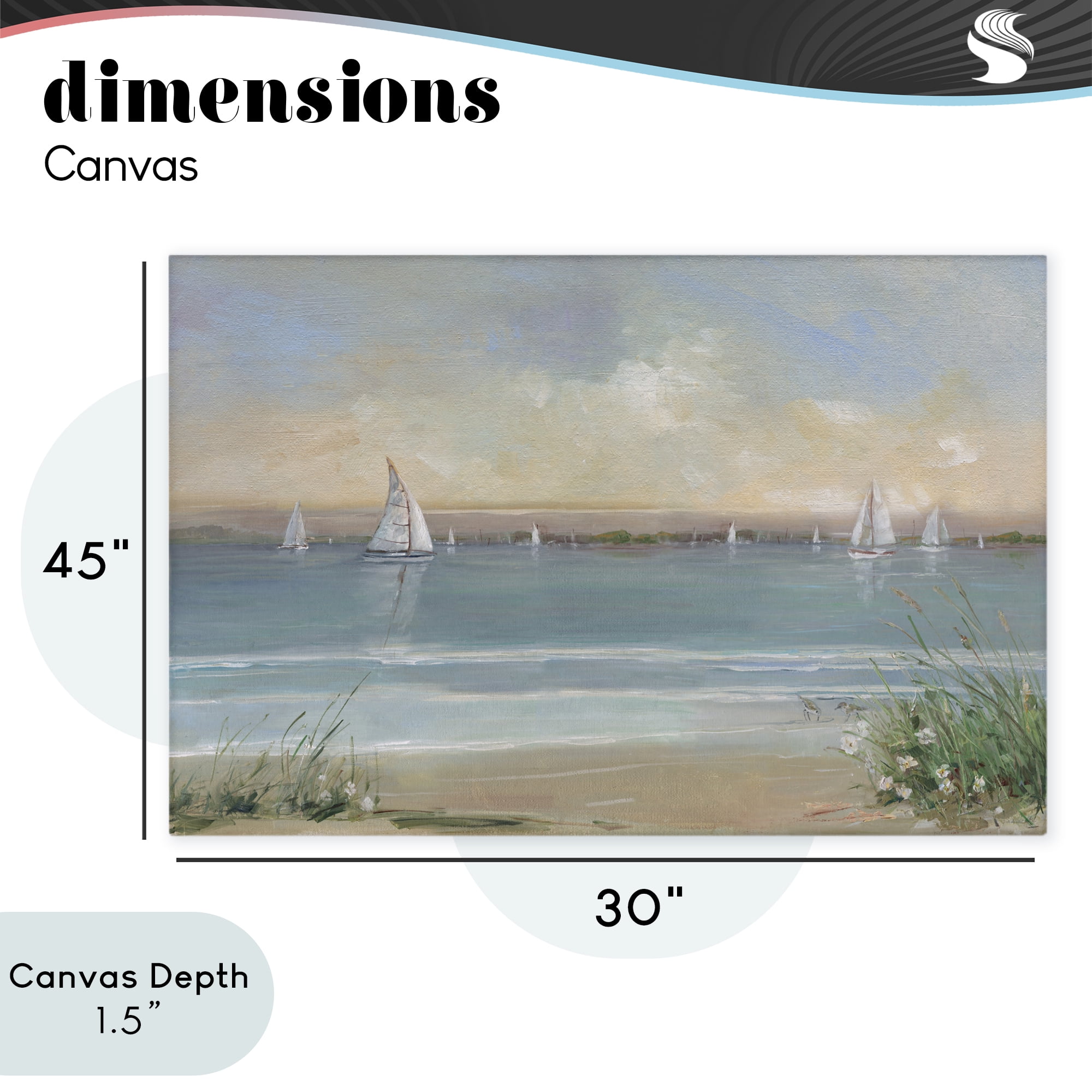 Stupell Industries Coastal Sailing At Dawn Canvas Wall Art, design by Sally Swatland