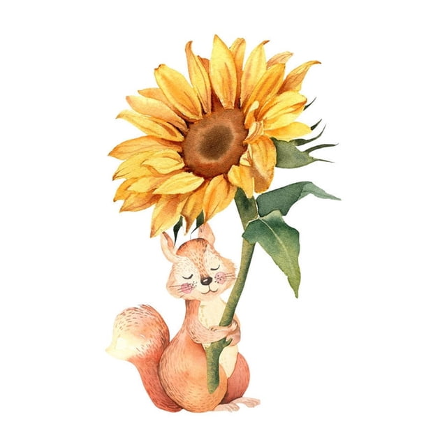 kyusrd Home Office Decor Specials!Sunflower Flower Glass Electrostatic Wall Sticker Double Sided Printing Visible Window Display Sticker