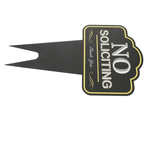 GOOHOCHY No Soliciting Yard Sign Metal Black 1Pack For Garden Sign Decor