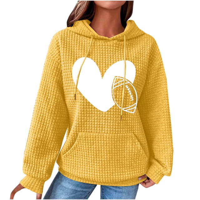 Chandails à Capuchon pour Femmes à la Mode, Imprimé Décontracté, Manches Longues, Col Rond, Chandails en Molleton à Capuche pour Femmes, Hauts, Blouse Ample avec Cordon de Serrage et Poche