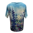 thumbnail image 6 of SHEOWO Plus Size T-Shirts for Women Casual Womens Summer Tops Flower Print V Neck Short Sleeve Loose Tee for Daily Wear, 6 of 6