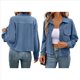 thumbnail image 2 of Chaquetas Informales de para Mujer, Chaquetas con Botones, Blusas de Larga de Moda para Otoño. Azul L, 2 of 7