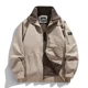 thumbnail image 3 of Chaqueta de solapa de algodón puro para otoño e invierno, cuello de piel de cordero, abrigo informal de terciopelo para hombre, chaqueta de bombardero Jack para hombre, 3 of 4