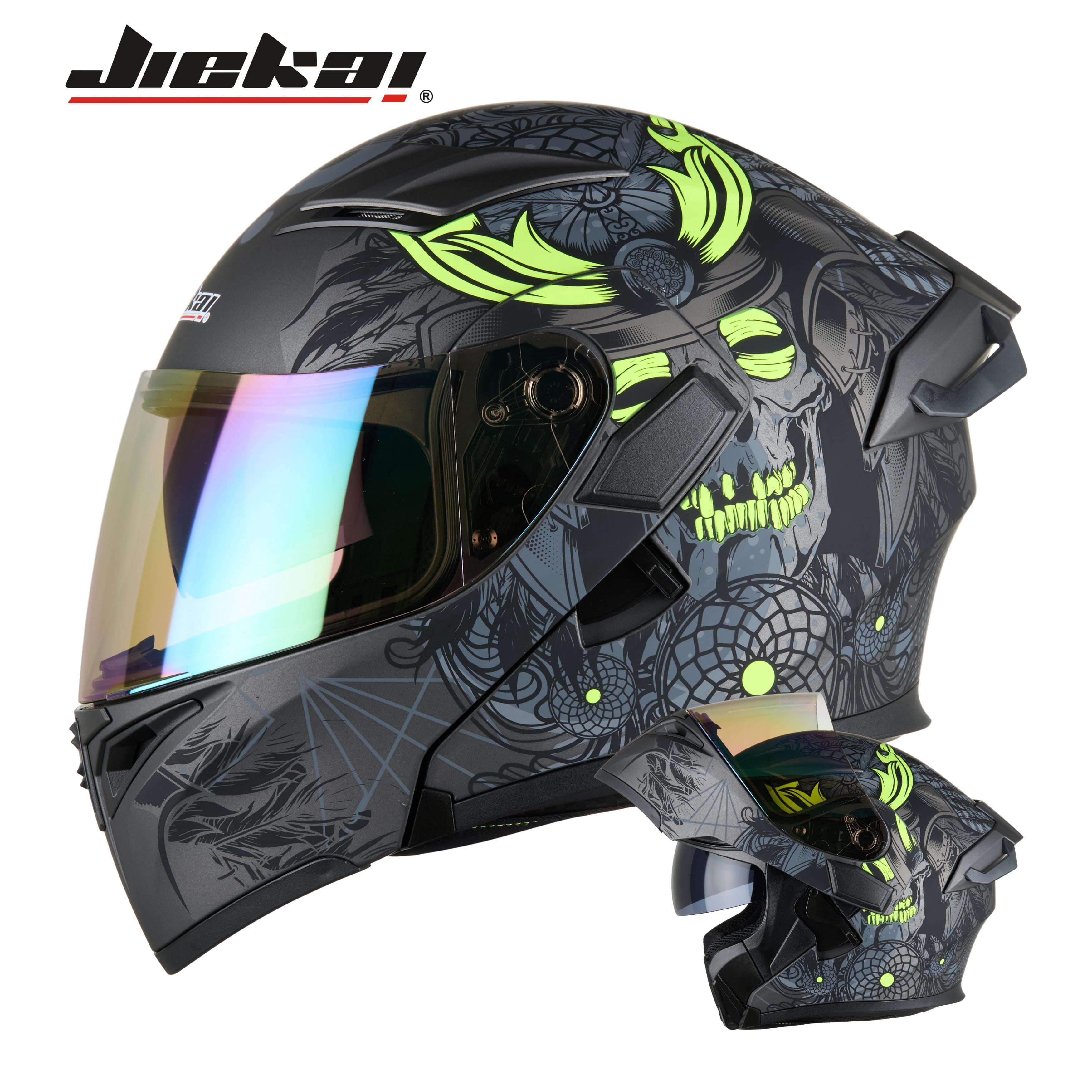 JIEKAI Motorcycle Helmet Motorcycle Uncovered Helmet Flip Chin