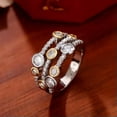 thumbnail image 3 of K-KED Round Cubic Zircon Gorgeous 925 Silver Filled Ring Women Wedding Ring Sz 6-10-8-Silver+Gold, 3 of 6