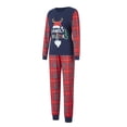 thumbnail image 3 of Qiylii Christmas Family Pajamas Matching Set for parent-Child Letter Print Long Sleeve Tops and Plaid Pants Loungewear Soft Sleepwear with Dog, 3 of 10