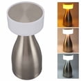 thumbnail image 1 of Small Table Lamp, Portable LED Cordless Metal Desk Lamp with 3 Light Colors, 1800mAh Rechargeable Battery, Touch Control Stepless Dimming Nightstand Desk Lamp for Bedroom Home, 1 of 8