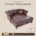 thumbnail image 2 of Chalantevo 63" Oversized Faux Leather Chaise Lounge Chair, Chesterfield Style with Button Tufting, Rolled Arms & 2 Pillows, for Living Room, Brown., 2 of 8