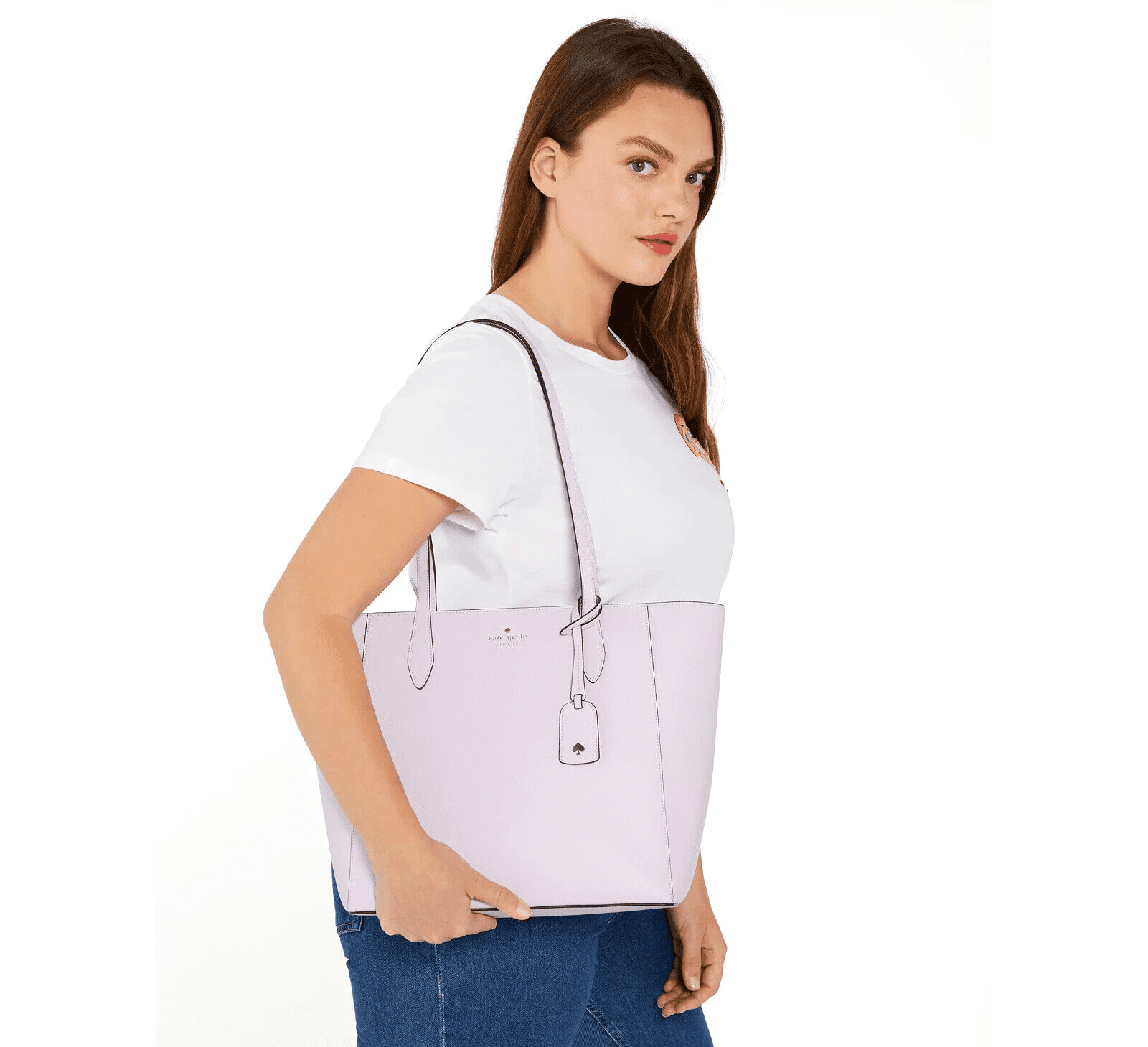 Kate Spade Dana Saffiano PVC Violet Spritz Large Tote Bag KB617 $359
