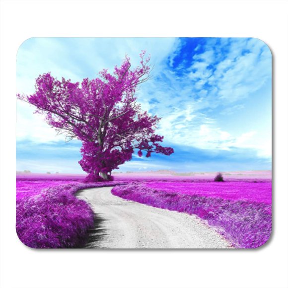 NUDECOR Dreamscape Surreal Tree and Dream Scape Road Through The Fields Mousepad Mouse Pad Mouse Mat 9x10 inch