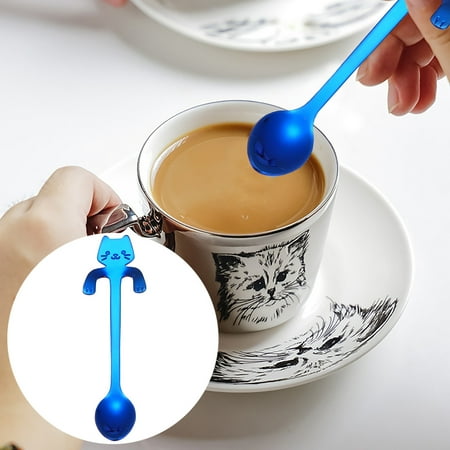 

Dinnerware Sets Cat Spoon Short Handle Spoons Flatware Coffee Drinking Tools Kitchen Gadge