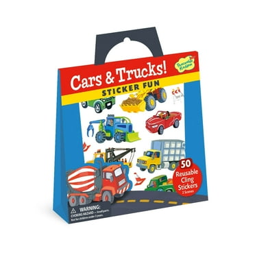 Peaceable Kingdom Sticker Fun! Cars and Trucks Reusable Sticker Tote, Ages 3 and Up