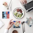 thumbnail image 1 of FMSHPON Independence Day American Flag Set of 6 Coaster for Drinks, Absorbent Ceramic Stone Coasters Cup Mat with Cork Base for Home Kitchen Room Coffee Table Bar Decor, 1 of 4