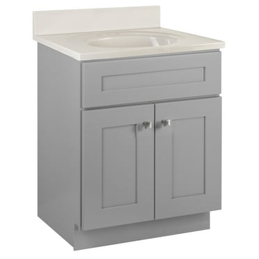 Brookings 25 Inch Bathroom Vanity with Top, Ready to Assemble, Painted Sherwin Williams® Gray – Design House, 597575