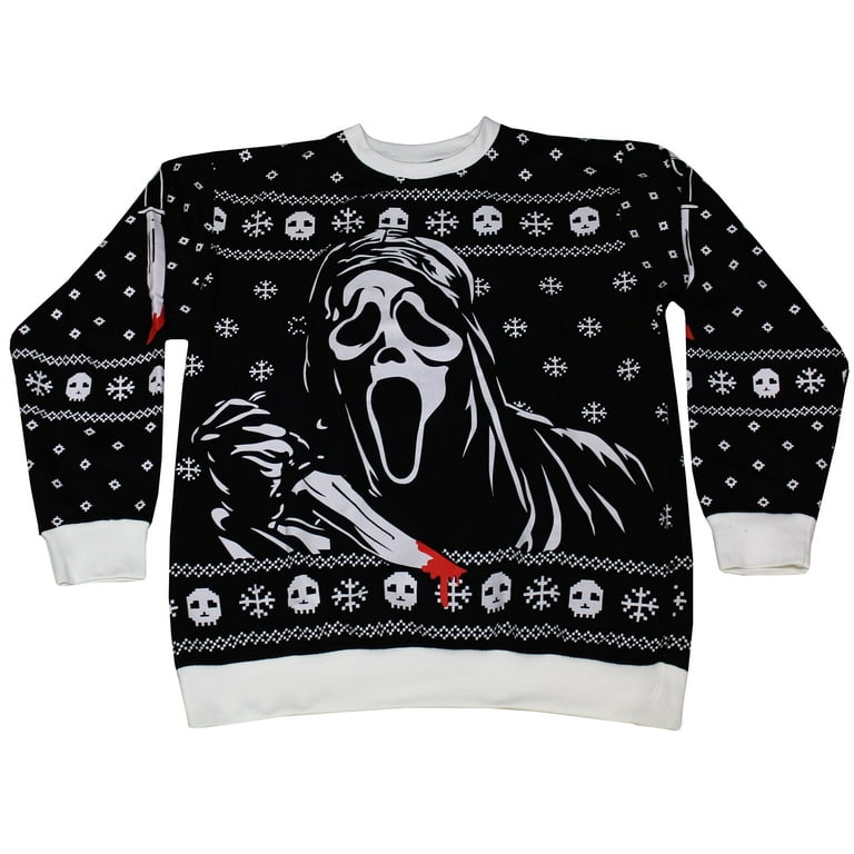 Scream Ghostface Holiday Sweater Black Medium