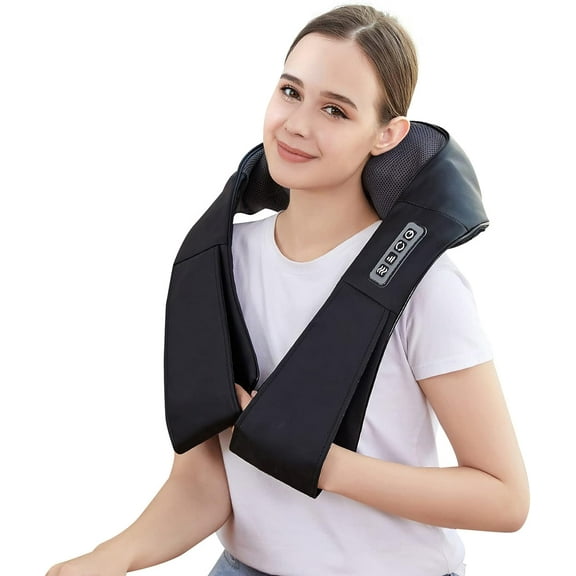 AERLANG Shiatsu Neck and Shoulder Massager, Back Massager with Heat Deeper Tissue Kneading Massage for Shoulder, Neck and Back Massage Electric Massagers-Fathers Day Gift Ideas (NOT Cordless)