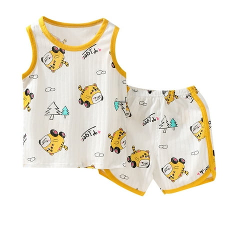 

Toddler Baby Boy Girl Summer Clothes Sleeveless Top And Shorts Set 2 Piece Outfit Sleepwear Cute Set Baby Boy Bear Stuff Sleepers Baby Boy Kids Summer Clothes Bundles Lightweight Baby Jacket Boy