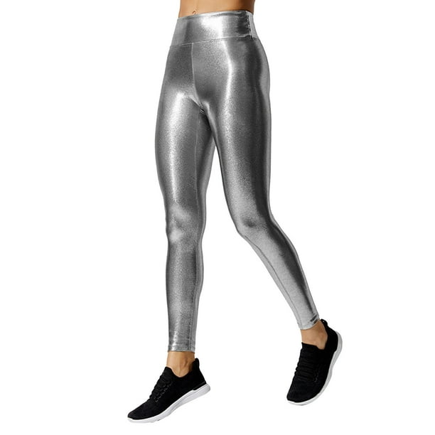 Aayomet Women's Stretchy Faux Leather Leggings Pants Sexy High Waisted  Tights Yoga Pants High Waist Yoga Pants for (Gray, XL) 