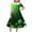 A224 Green, variant on Xdegoge St. Patrick's Day Dress for Girls Green Clover Print Short Sleeve Notched Collar Midi Dresses A-Line Buttons Irish Holiday St Patricks Outfit