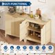 thumbnail image 4 of QinaQin Gabinete acanalado de 31.5 pulgadas con 2 puertas, aparador buffet moderno con repisa ajustable y patas de madera para sala o cocina, 4 of 7