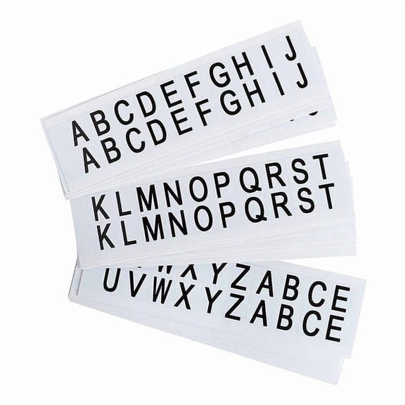 Brady Label,A Thru Z,3/4 In. H,Blk On Wht,PK25 9712-LTR KIT