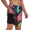 thumbnail image 2 of Naloa Donuts1 Print Men Swim Trunks with Compression Liner ,Board Shorts,Men's Swim Shorts with Drawstring and Elastic Waistband-Large, 2 of 6