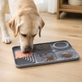 thumbnail image 4 of 5-in-1 Silicone Slow Feeder and Lick Mat for Dogs, Suction Cup Pet Feeding Tray with Water Bowl, 11.81x7.87 Inch Enrichment Mat for Meals, Bathing and Grooming(5-in-1-Black), 4 of 9
