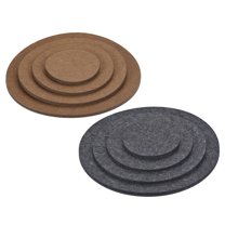 Uxcell 4" 6" 8" 10" Round Plant Coasters Felt Pad Mat, Brown   Gray 16in1 Set