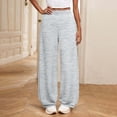 thumbnail image 2 of FINALGANG Girls Casual Pants Kids Solid Color Wide Leg Sweatpants Elastic Waistband Loose Fit Trousers For Daily Outdoor Activities Gray 13-14 Years, 2 of 5