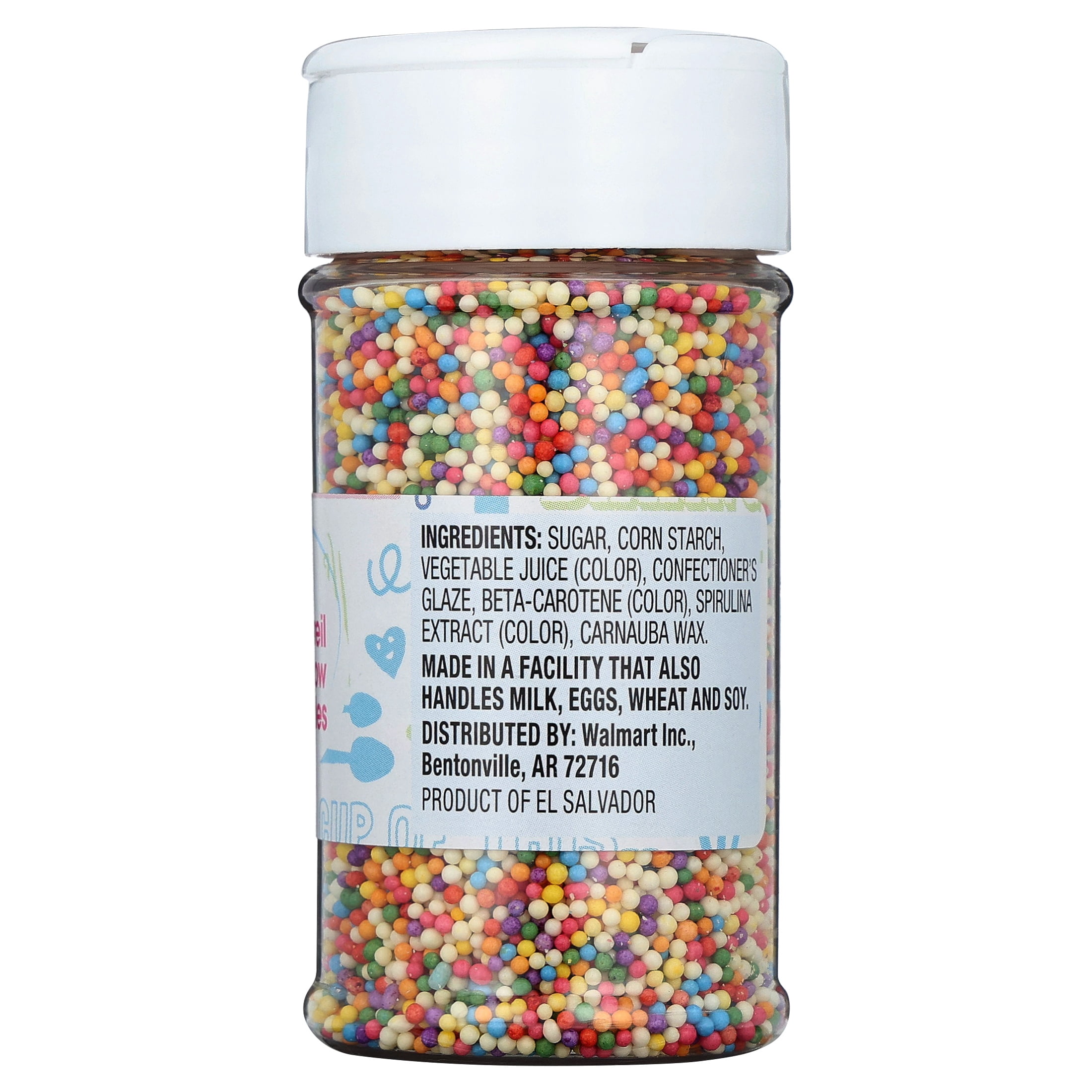 Great Value Non Pareil Rainbow Decorating Sprinkles, 3.15 oz