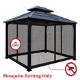 thumbnail image 3 of TOPCHANCES Universal Replacement Canopy Mosquito Netting 4-Panel Screen Sidewalls Only for 10' x 10' Gazebo Canopy, Black, 3 of 13