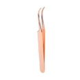 thumbnail image 1 of Herramienta aplicadora de pestañas DIY: pinzas curvas de oro rosa para una fácil aplicación y extracción de pestañas., 1 of 14
