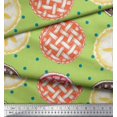 thumbnail image 2 of Soimoi Green Poly Georgette Fabric Dot & Pie Food Fabric Prints By Yard 52 Inch Wide, 2 of 5