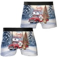 thumbnail image 3 of Santa is Coming Maltese Merry Christmas Xmas Noel Truck Tree All Over Print Boxer Briefs Underwear for Men Dad Maltese Dog Lover Gifts Idea - 02023, 3 of 6