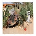thumbnail image 3 of Ambesonne Vintage Car Shower Curtain, Rusty Broken Car, 69"Wx84"L, Brown Green, 3 of 5