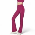 thumbnail image 2 of Women's High-Waist Flared Leggings with Stretch Fabric and Contoured Fit - Large, Fuchsia, 2 of 6