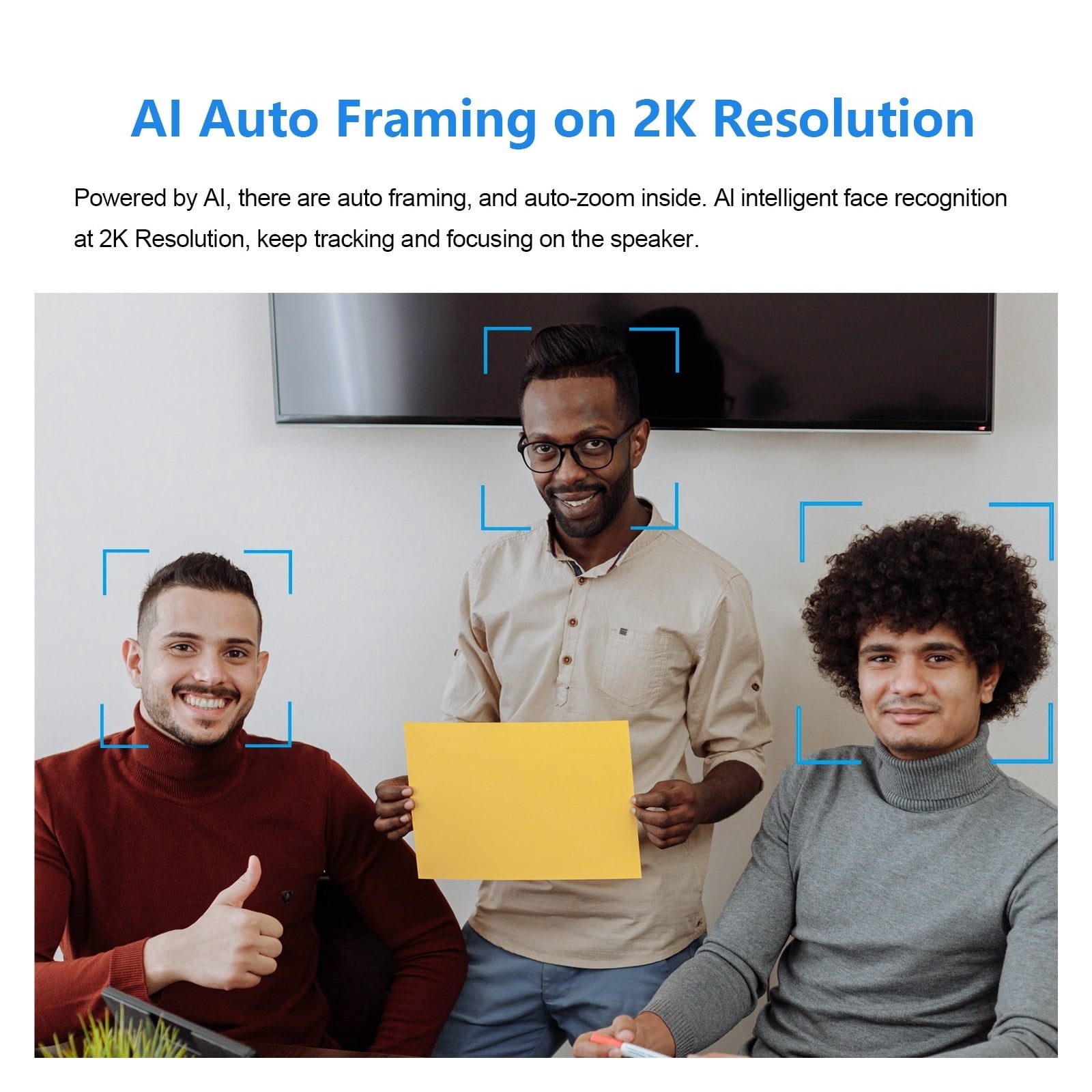 4K Conference Room Webcam With Microphone And Speaker 8MP Computer Video Camera With Wide Angle AI Auto Framing For Streaming ,Full Clarity