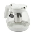 thumbnail image 4 of ZOUSSIQI Large Capacity Clear Glass Tea Pot with Stainless Steel Filter Tea Maker (White) JU316-130455, 4 of 9