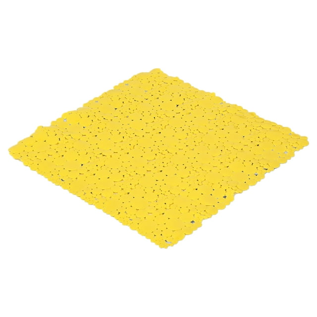 Tapis de Douche Carré Antidérapant Bubbles Jaune Uni 20′′L X 20′′W