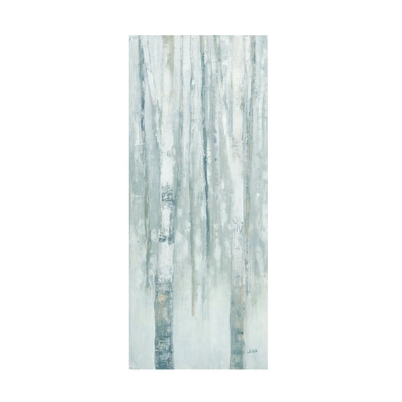 Trademark Fine Art 'Birches in Winter Blue Gray Panel I' Canvas Art by Julia Purinton