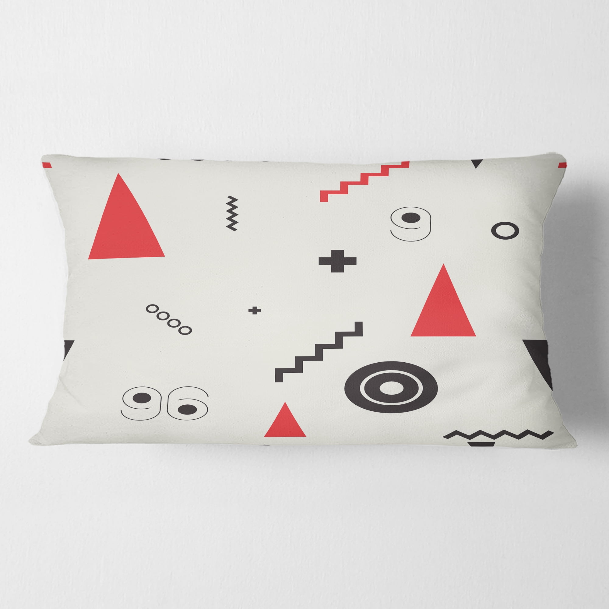 Designart Triangular Retro Design III' Mid-Century Modern Throw Pillow - 12x20