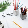 thumbnail image 2 of 2 Pieces Silicone Pencil Holder, Pencil Pots for Desk, Silicone Cup Holder, Geometric Pencil Holder Creative Design Makeup Brush Holder for Office Hom, 2 of 5