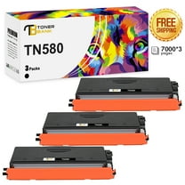Toner Bank Compatible for Brother TN580 High Yield Toner Cartridge Black Replacement for Brother TN-580 TN580 High Yield Printer Ink (Black, 3-Pack)