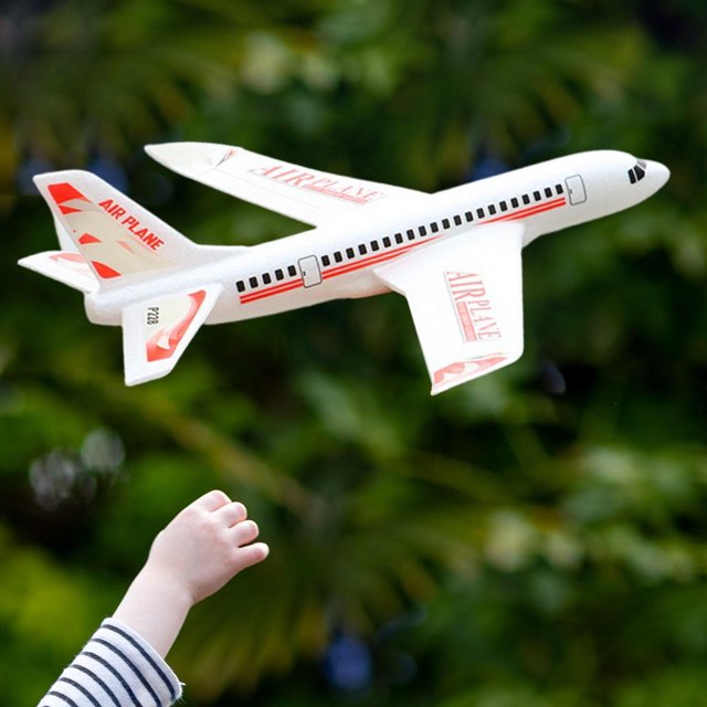 Avion à Lancer Manuel Jouet Volant Planeur Modèle d'Aviation Amusant Enfants Lancer à la Main Rouge